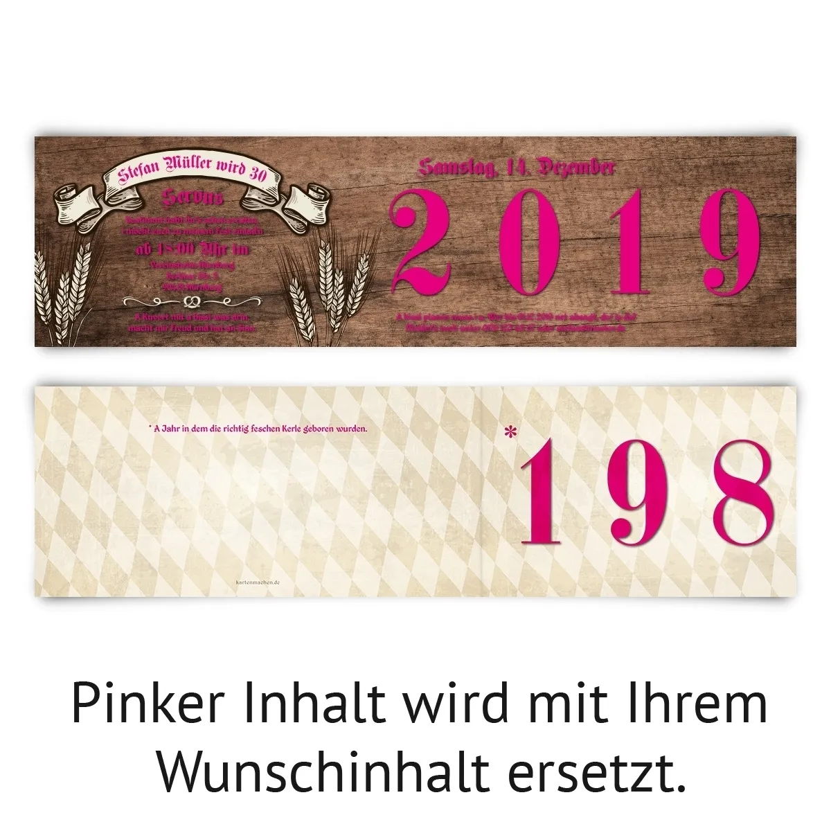 30. Geburtstag Einladungskarten - Bayerisches Holz