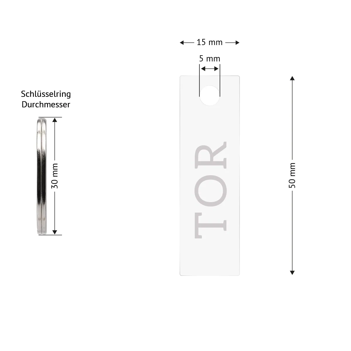 Acrylglas Stick Schlüsselanhänger - Tor