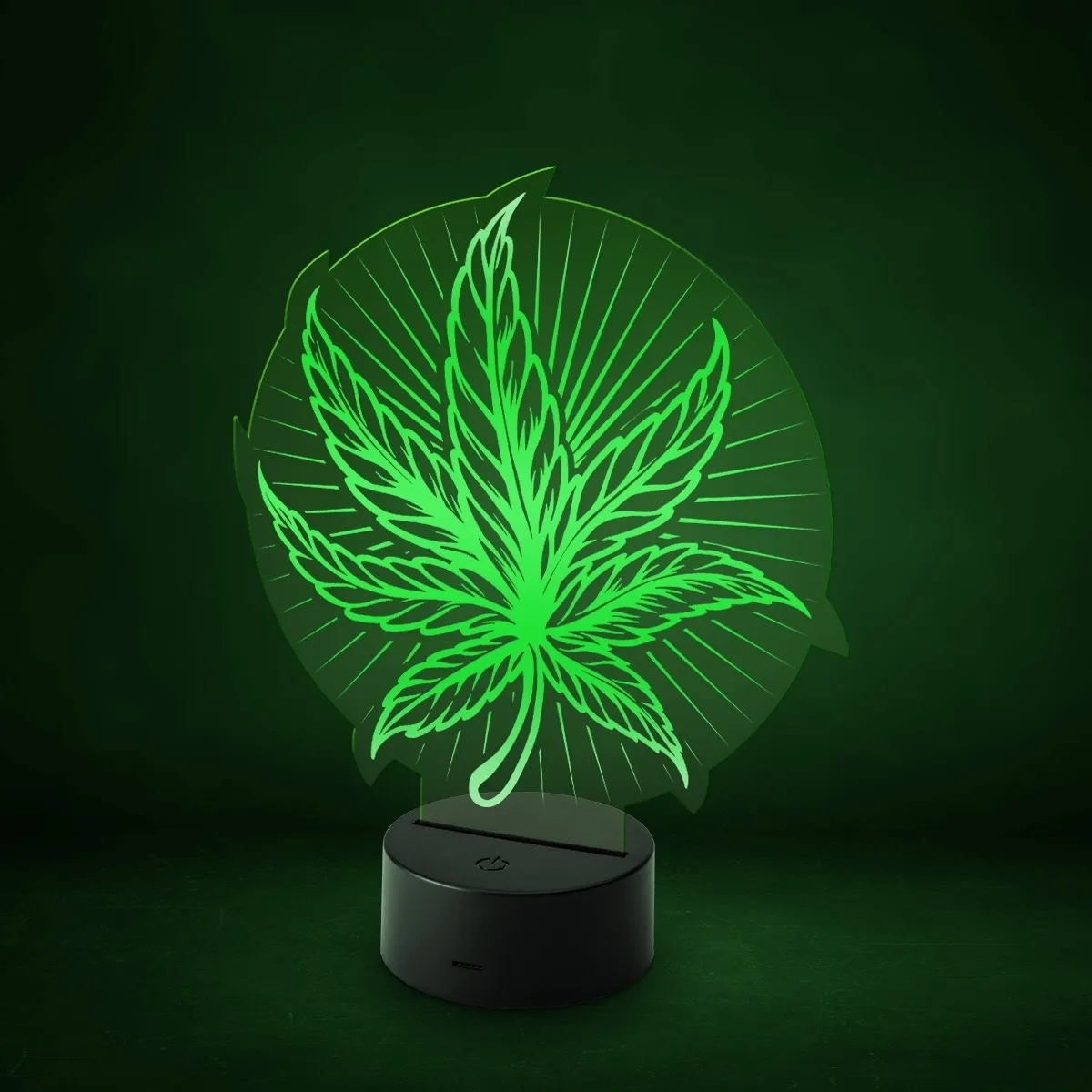 Acrylglasschild LED-Lampe - Cannabis