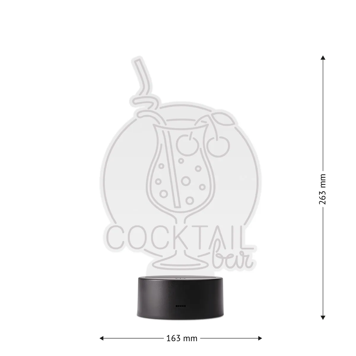 Acrylglasschild LED-Lampe - Cocktail