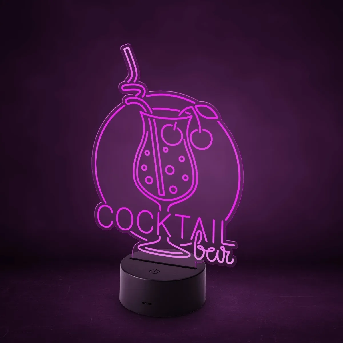 Acrylglasschild LED-Lampe - Cocktail