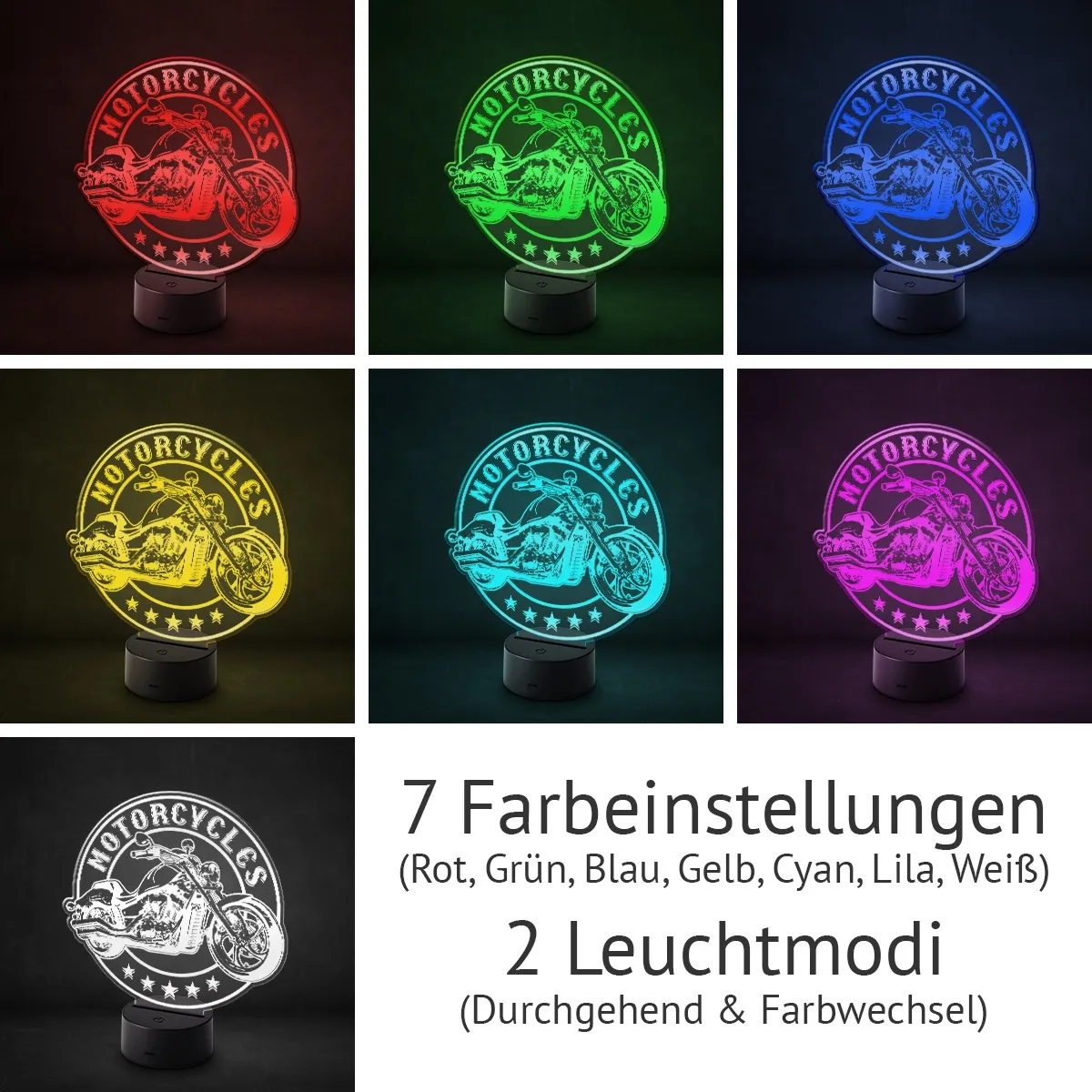 Acrylglasschild LED-Lampe - Motorcycles