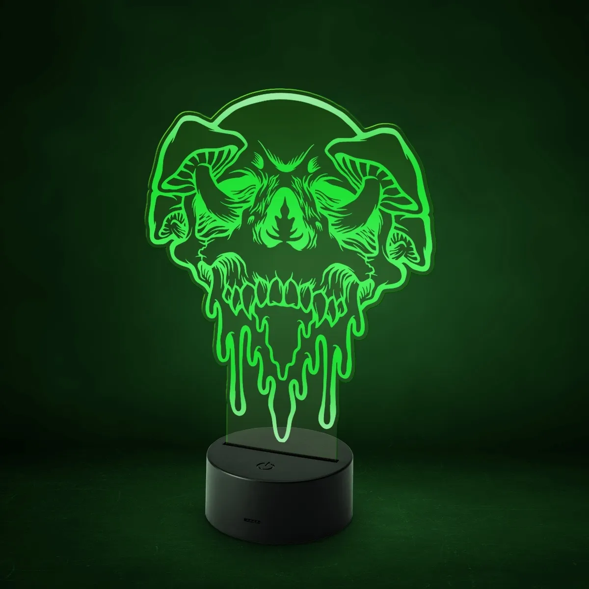 Acrylglasschild LED-Lampe - Mushroom Skull