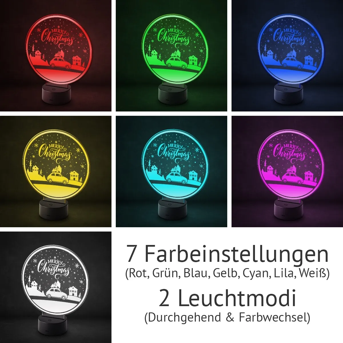 Acrylglasschild LED-Lampe - Schneekugel