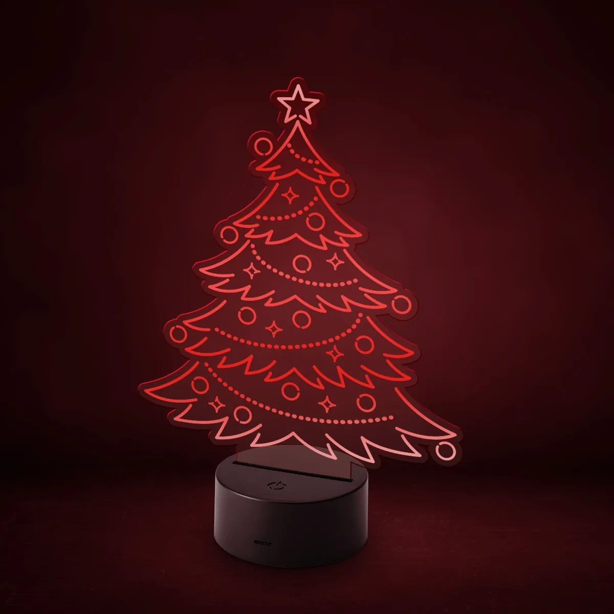 Acrylglasschild LED-Lampe - Weihnachtsbaum