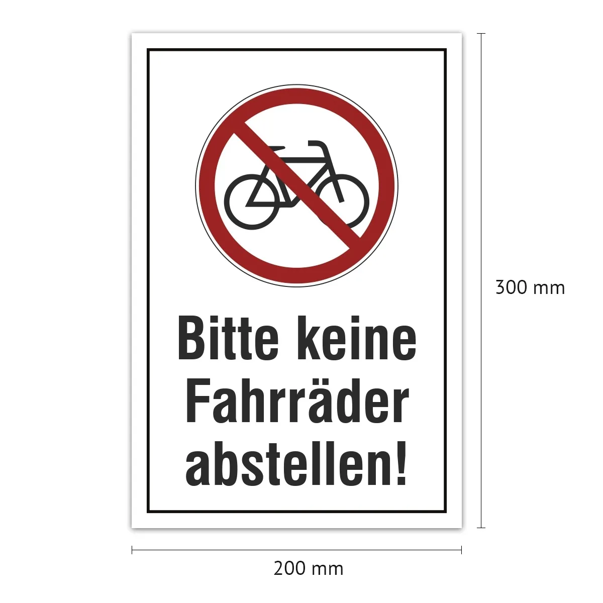 Aluverbund Schild - Bitte keine Fahrräder abstellen