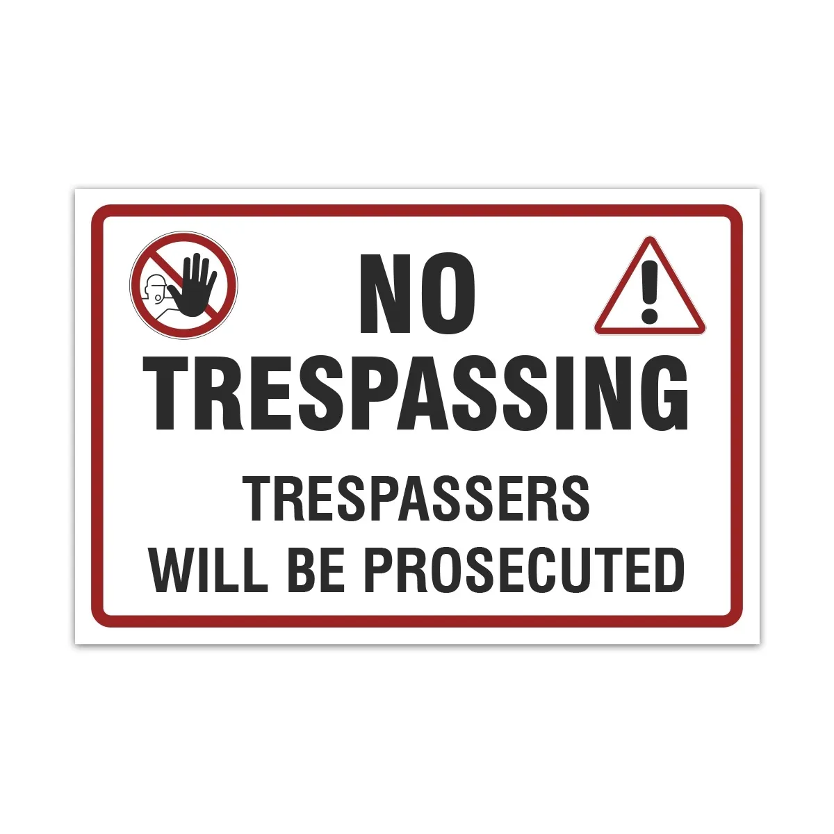 Aluverbund Schild englisch - No Trespassing