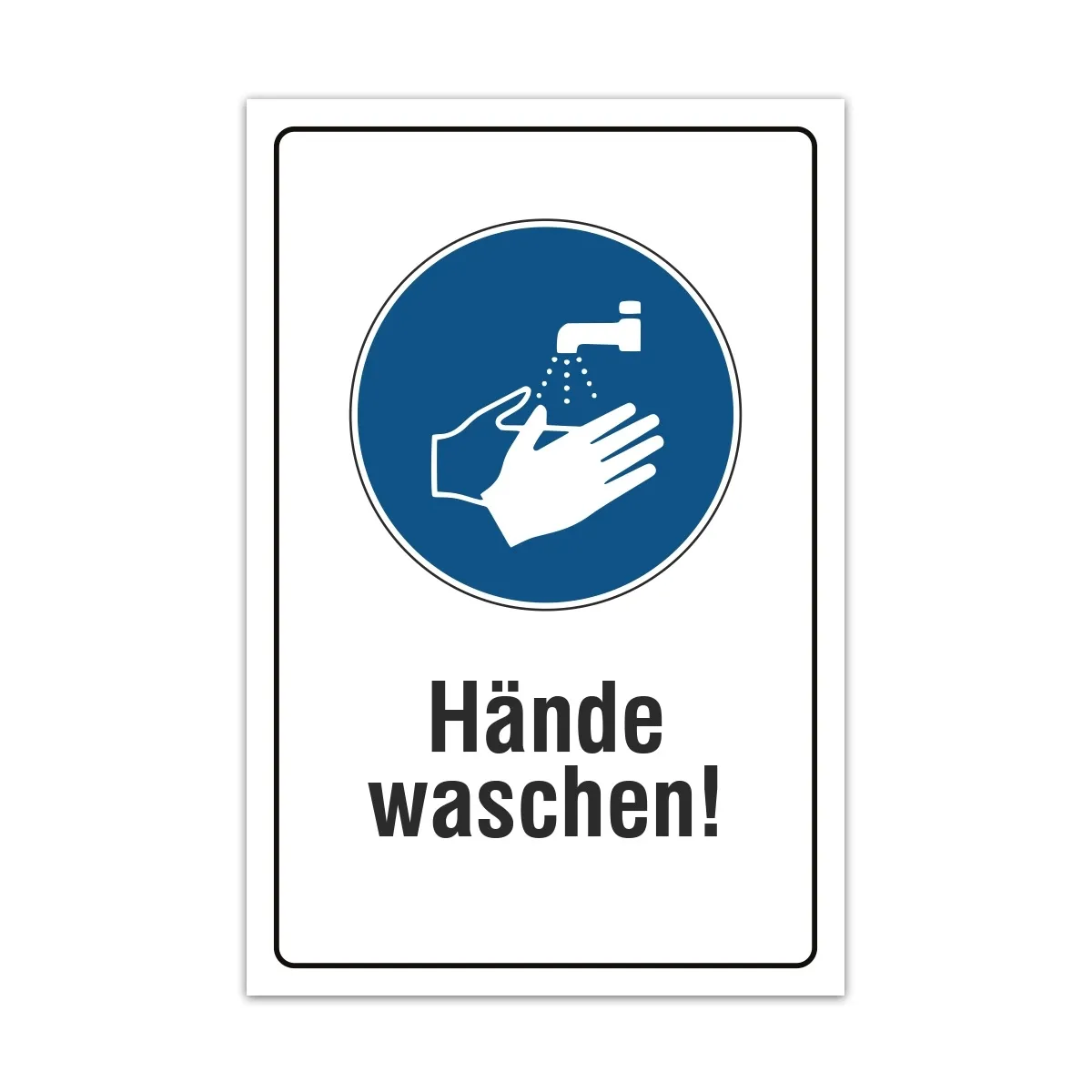 Aluverbund Schild - Hände waschen