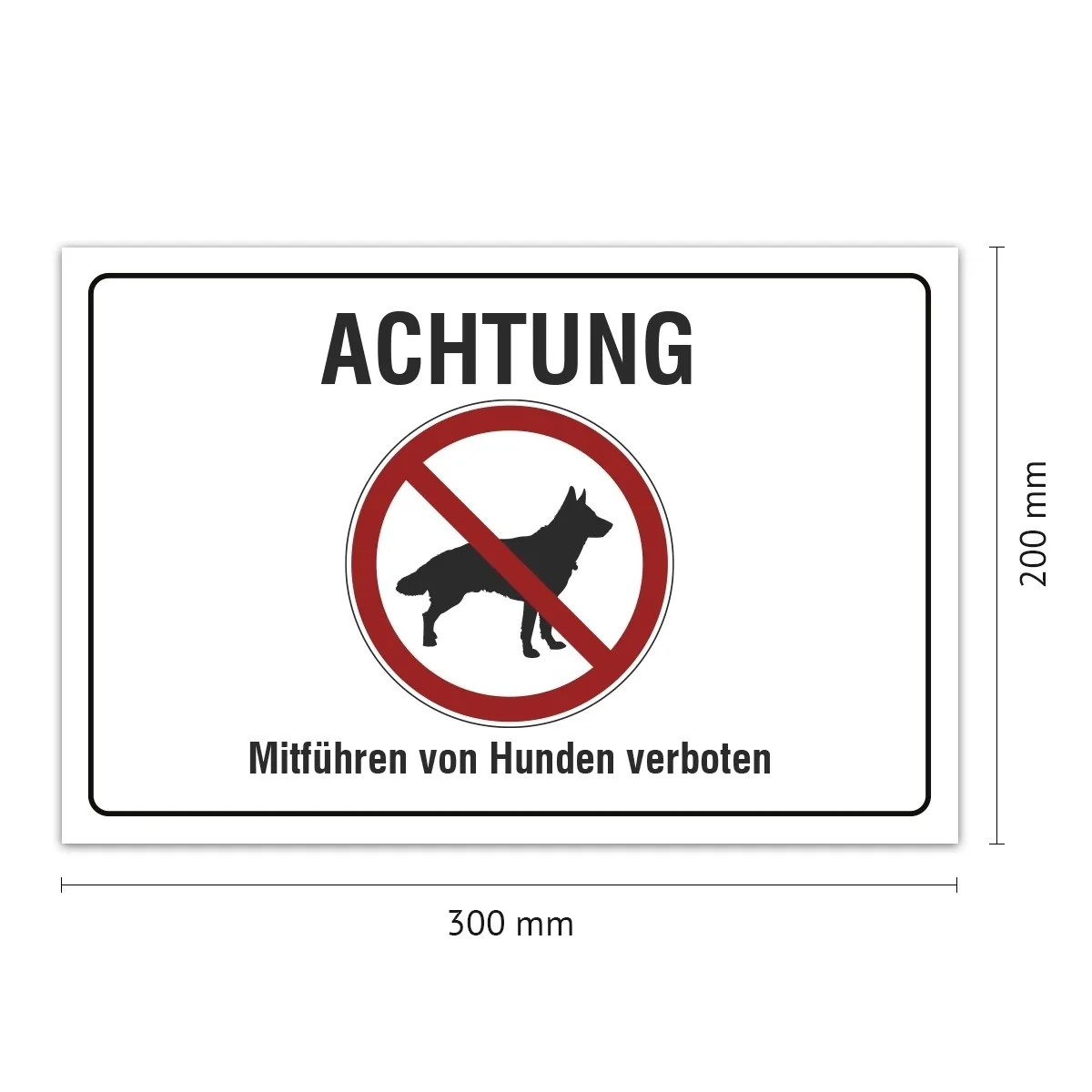 Aluverbund Schild - Hunde verboten
