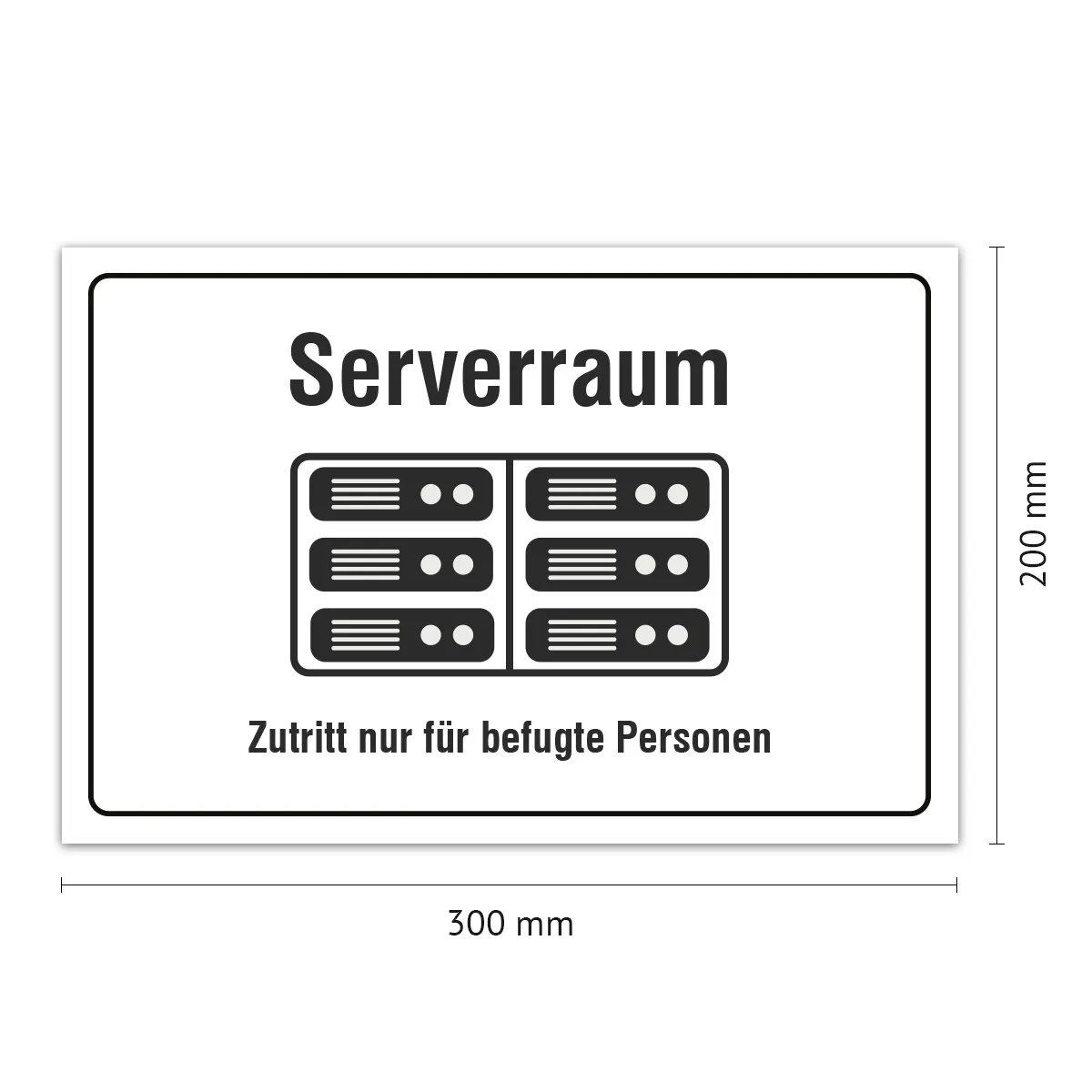 Aluverbund Schild - Serverraum