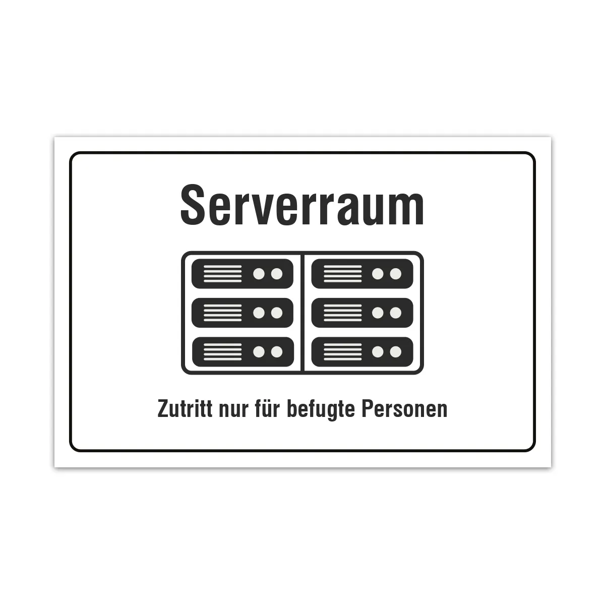 Aluverbund Schild - Serverraum