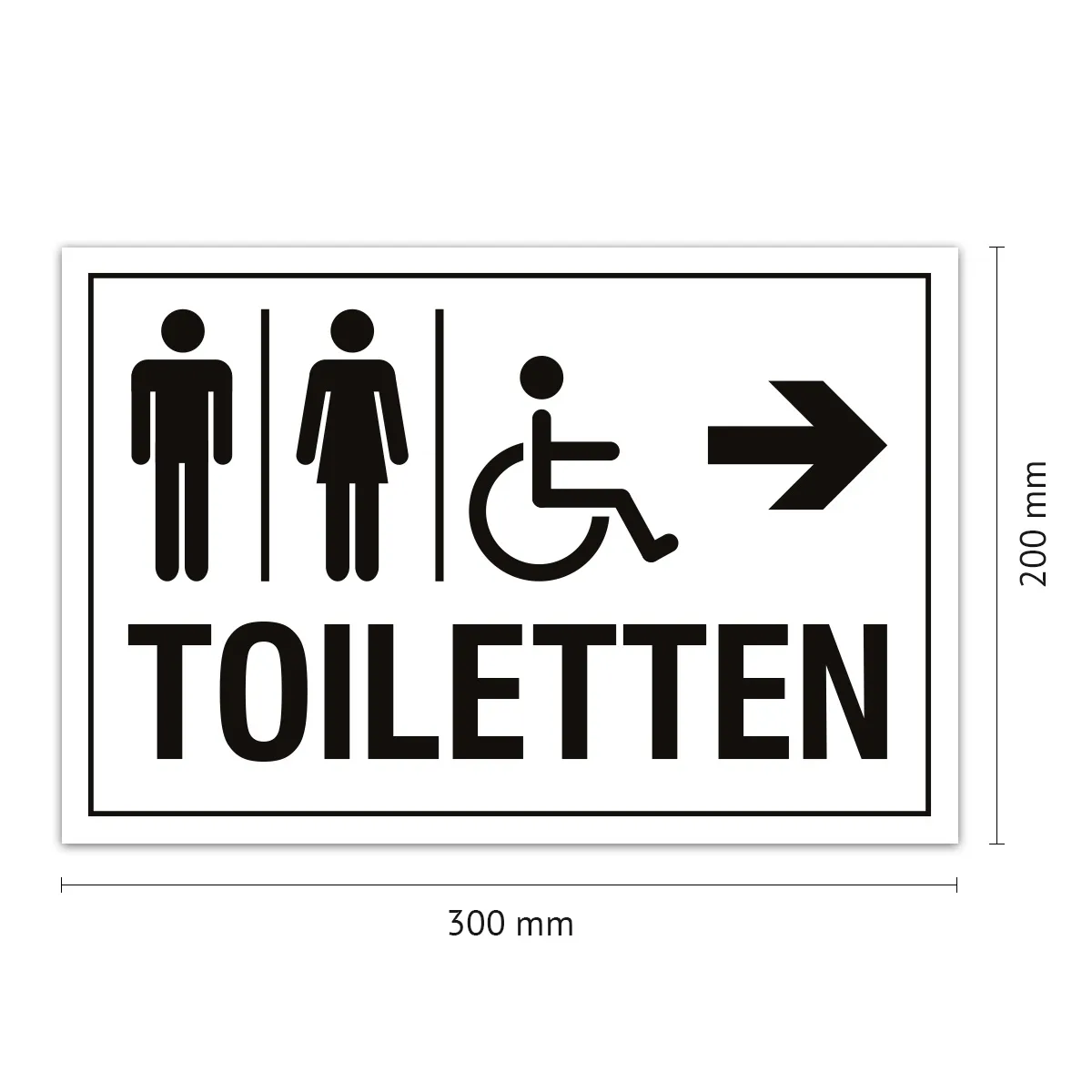 Aluverbund Schild - Toiletten rechts