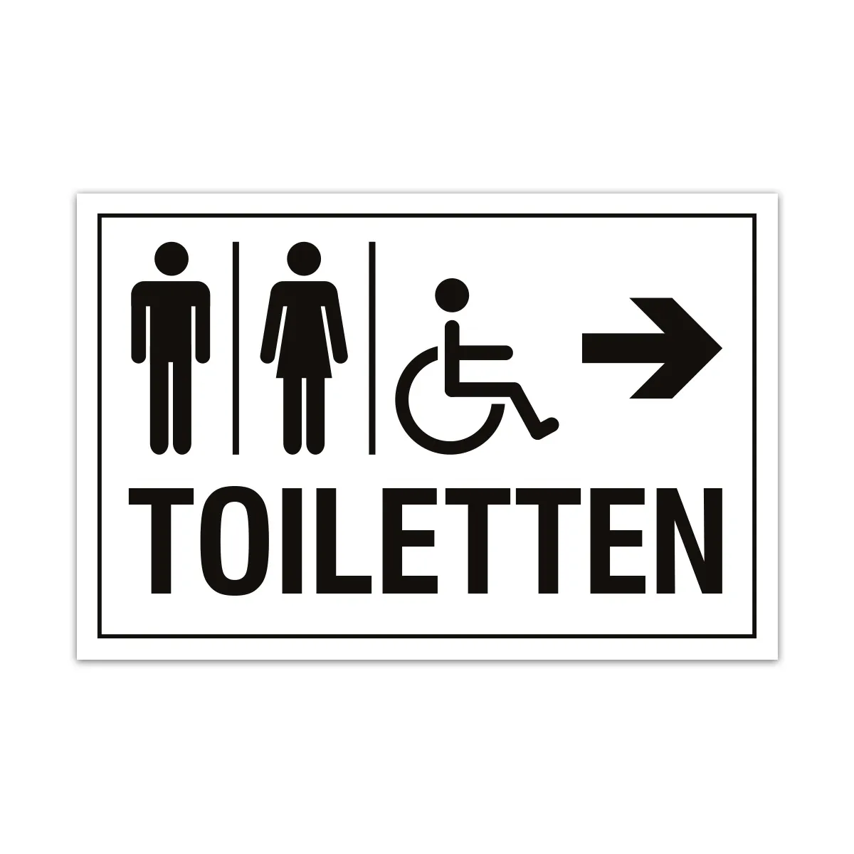 Aluverbund Schild - Toiletten rechts