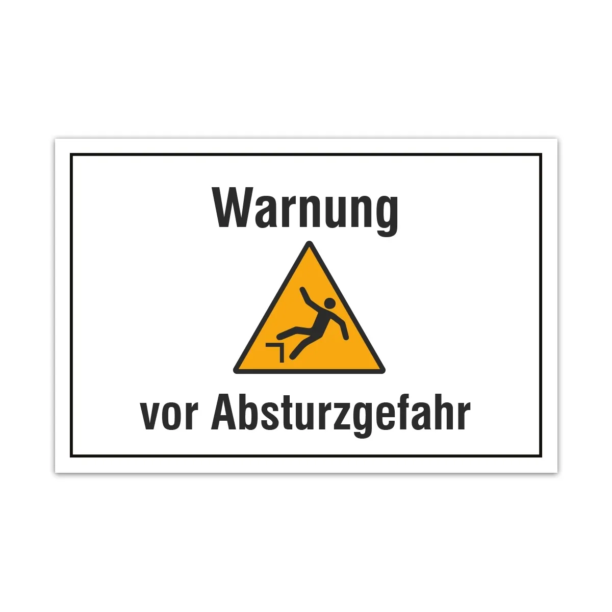 Aluverbund Schild - Warnung Absturzgefahr