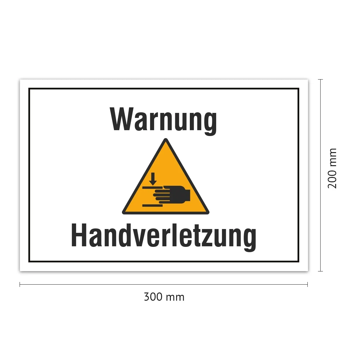 Aluverbund Schild - Warnung Handverletzung