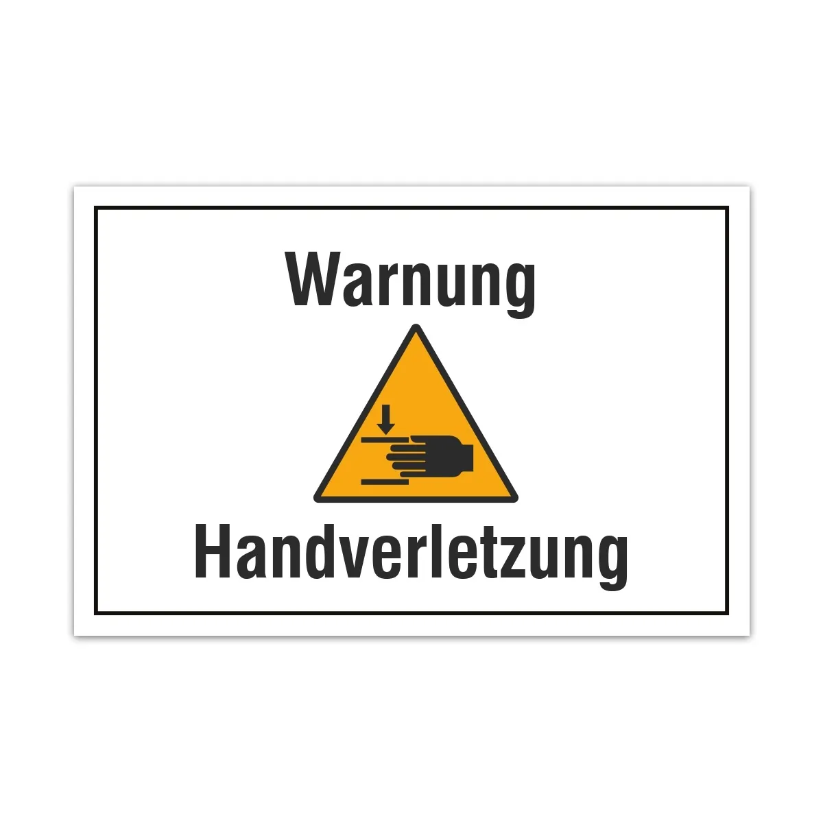 Aluverbund Schild - Warnung Handverletzung