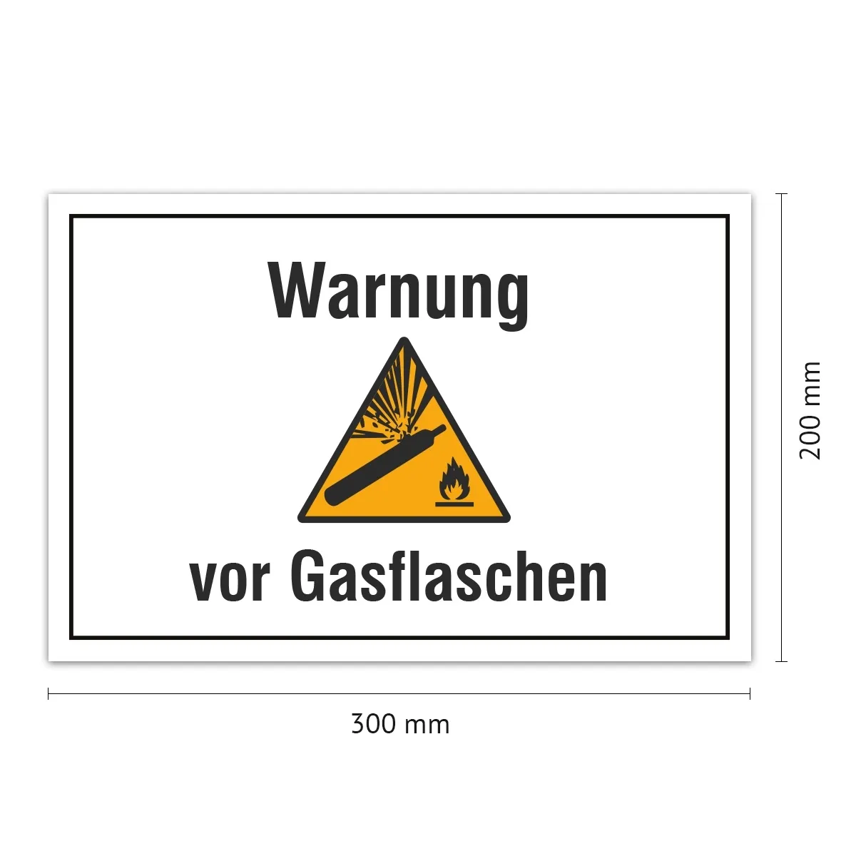 Aluverbund Schild - Warnung vor Gasflaschen