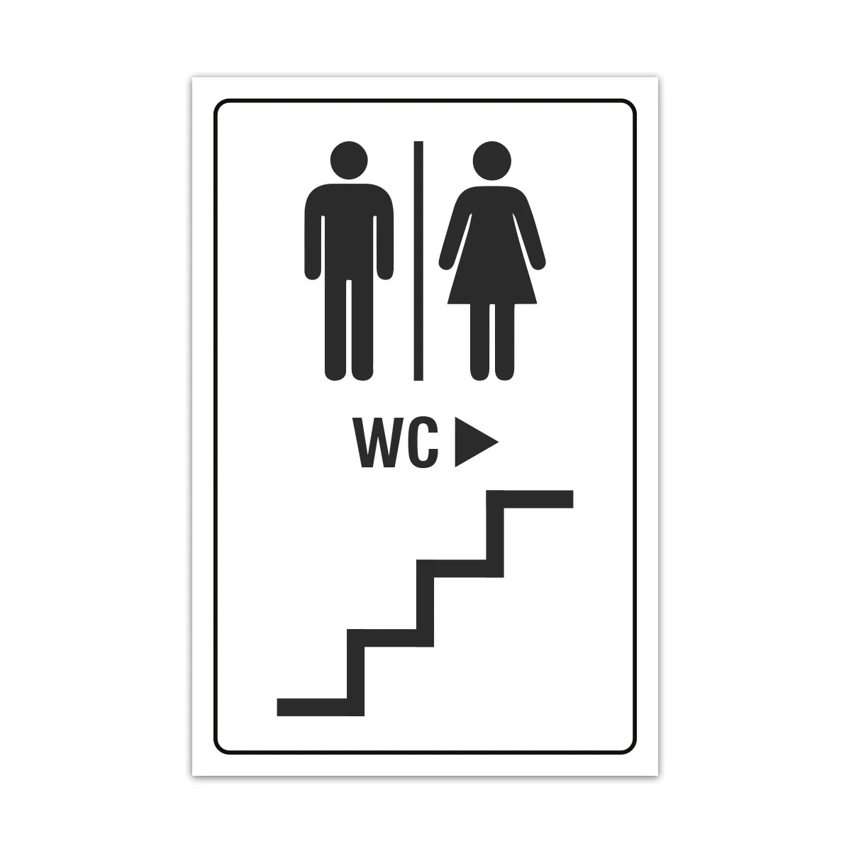 Aluverbund Schild - WC Treppe hoch
