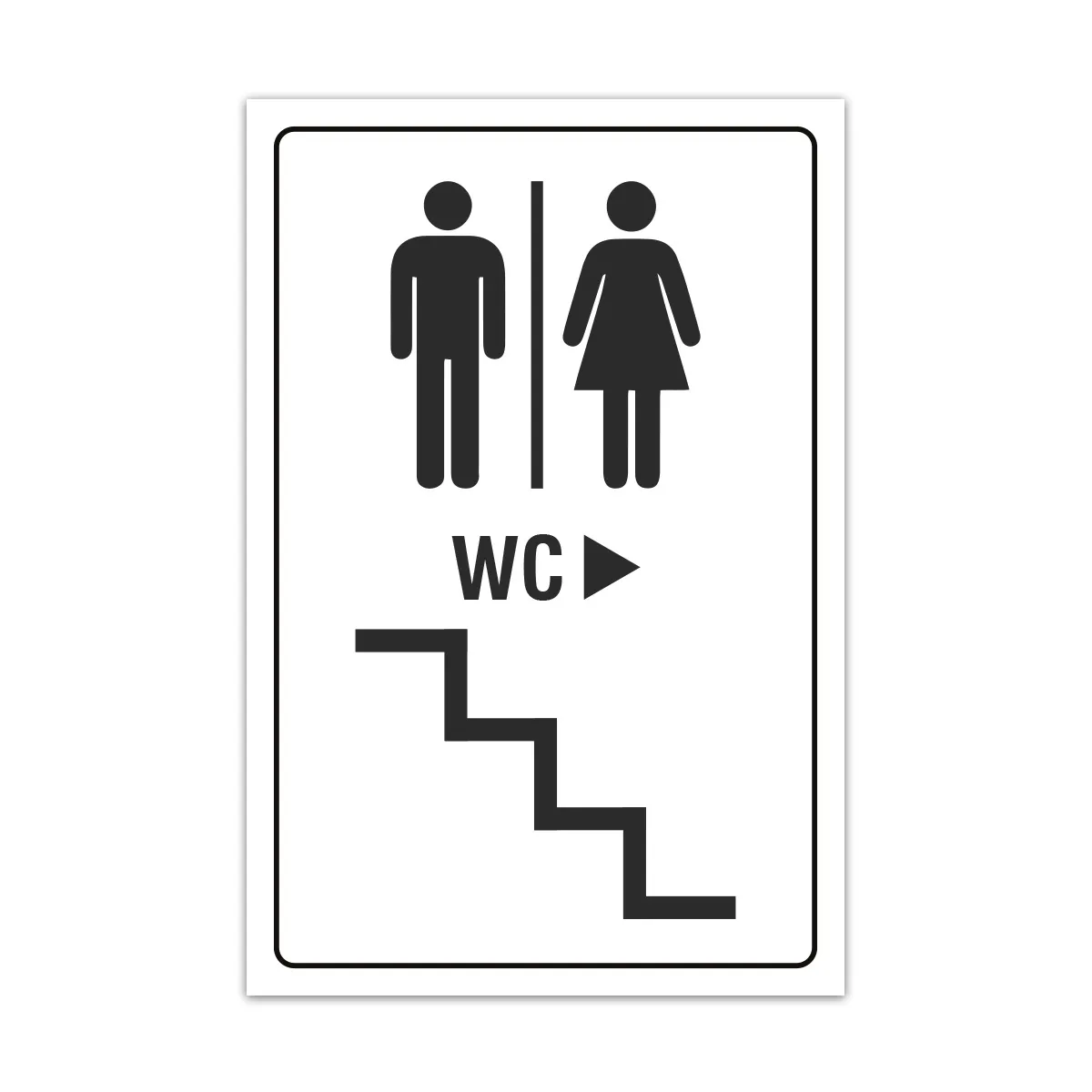 Aluverbund Schild - WC Treppe runter