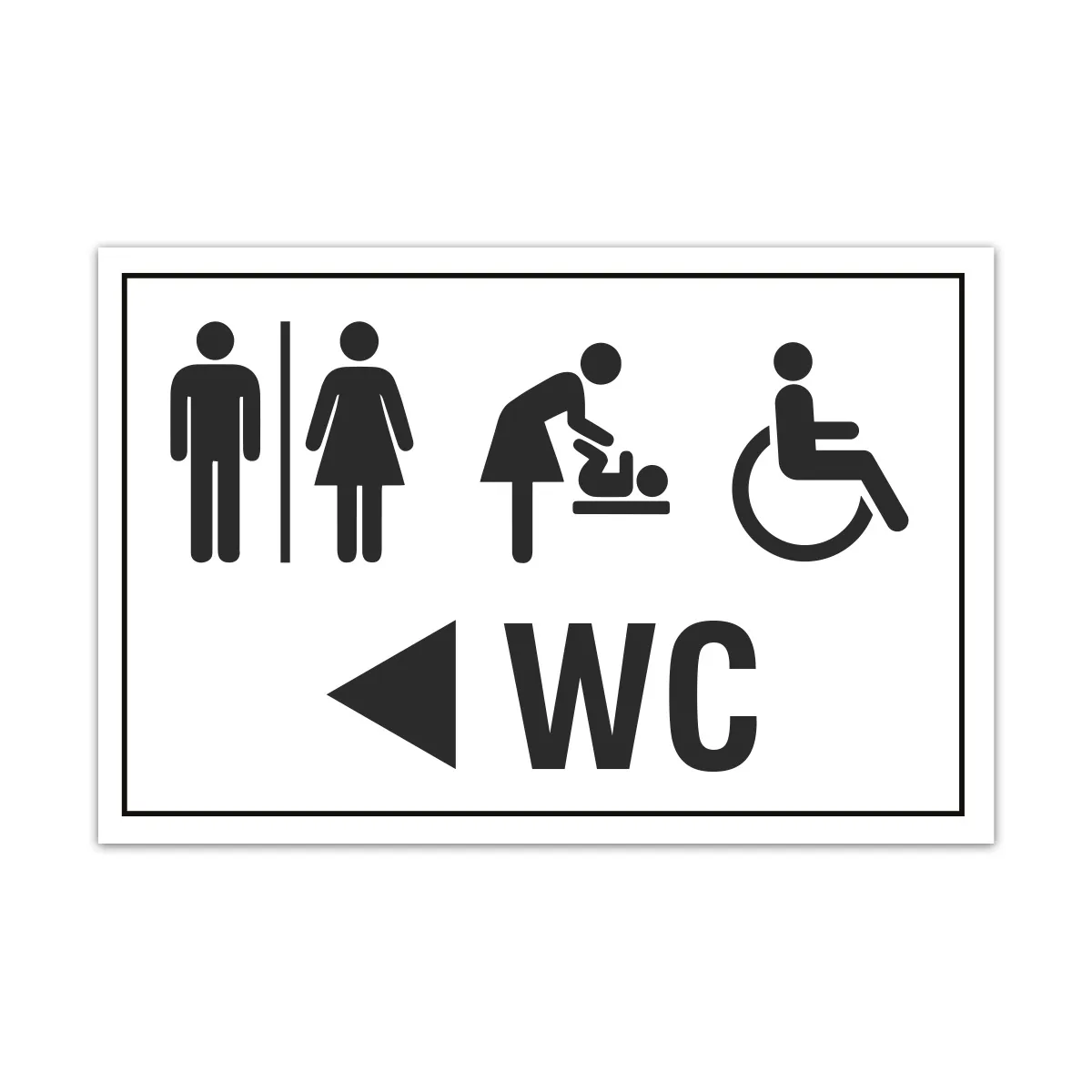 Aluverbund Schild - WC Wickeltisch Behinderte links