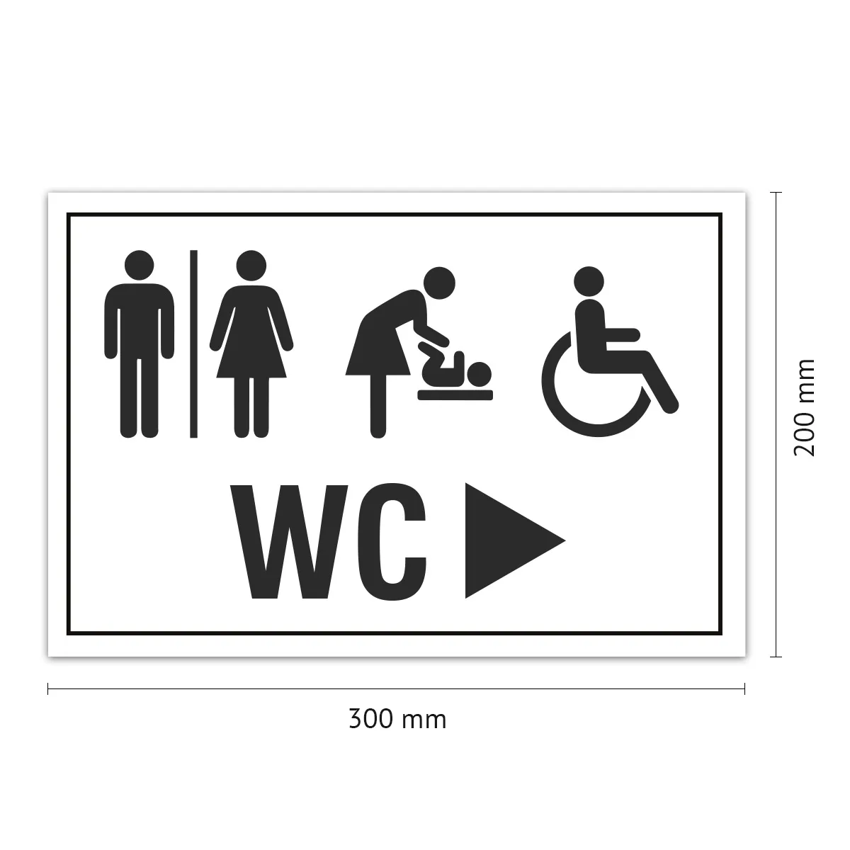 Aluverbund Schild - WC Wickeltisch Behinderte rechts