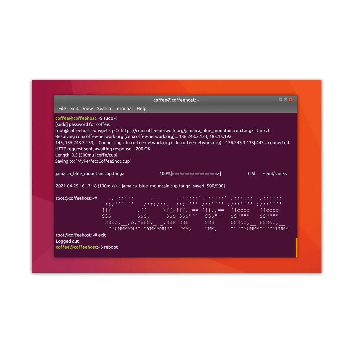 Aluverbund Schild witzig - Ubuntu Terminal Coffee