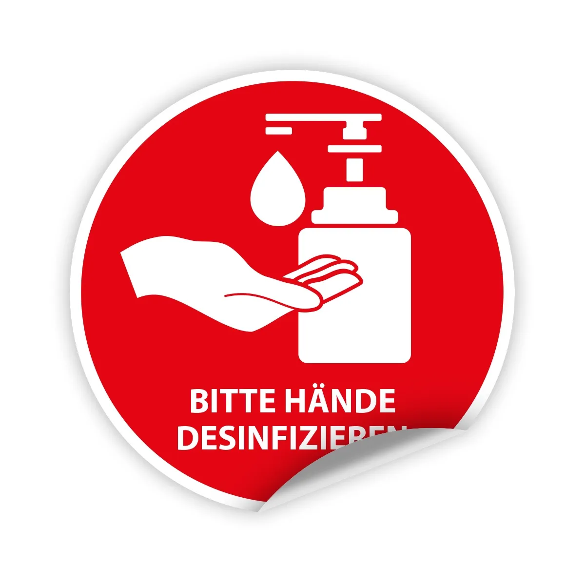 Aufkleber - Hände desinfizieren (Größe wählbar)