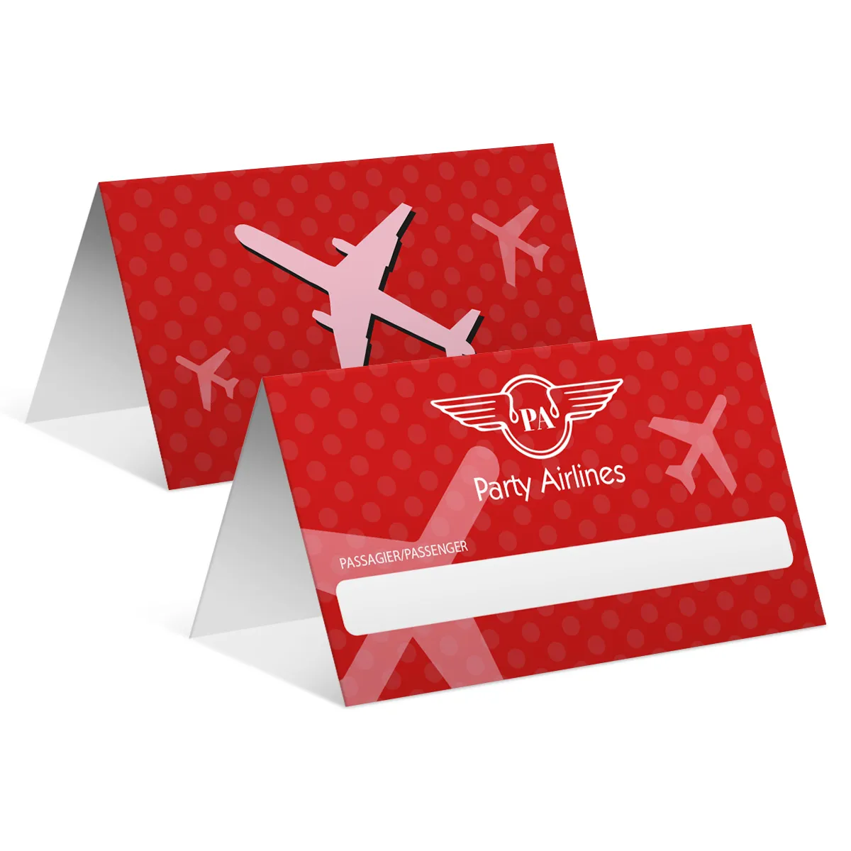 Blanko Platzkarten - Flugticket in Rot