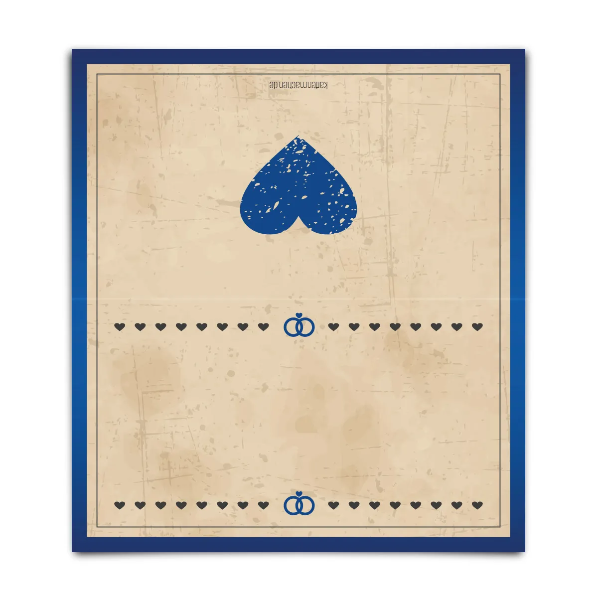 Blanko Platzkarten - Vintage Herz in Blau