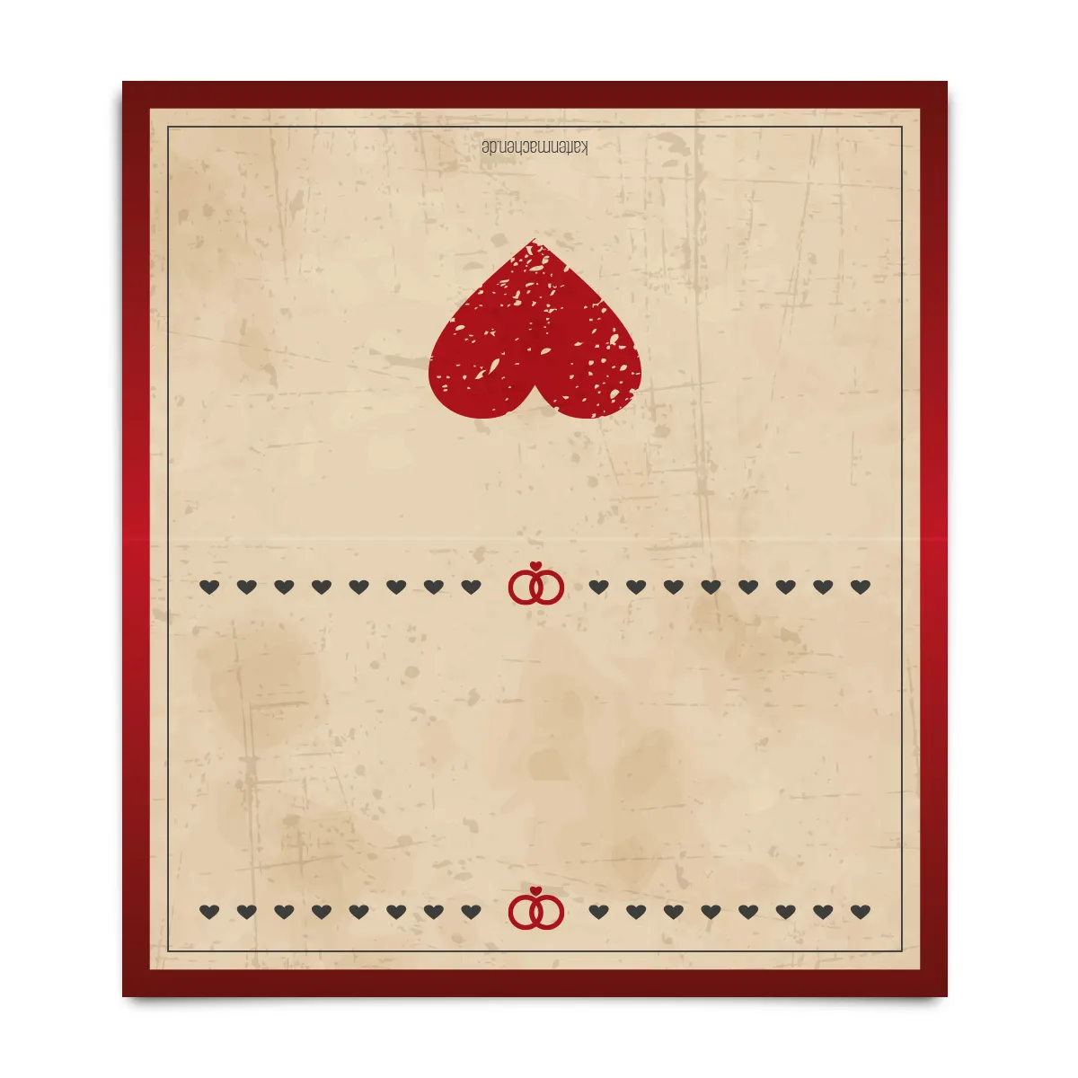 Blanko Platzkarten - Vintage Herz in Rot