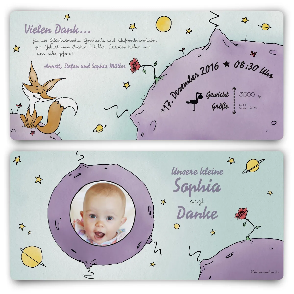 Dankeskarten / Geburtskarten - Der kleine Prinz