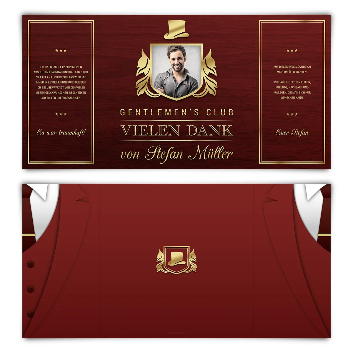 Danksagungskarten zum Geburtstag - Gentlemen's Club