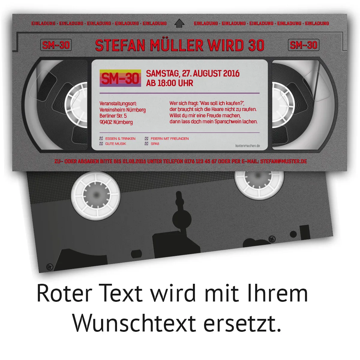 Einladungskarten als Videokassette