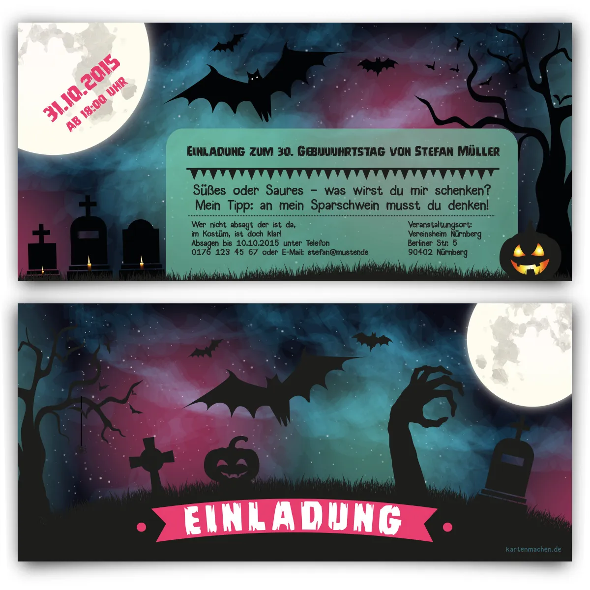 Einladungskarten - Halloween