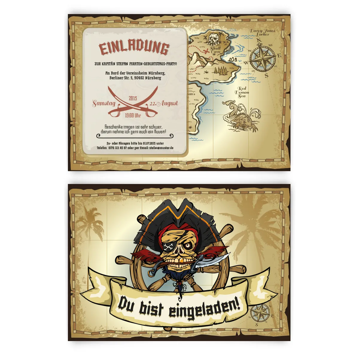 Einladungskarten - Pirat