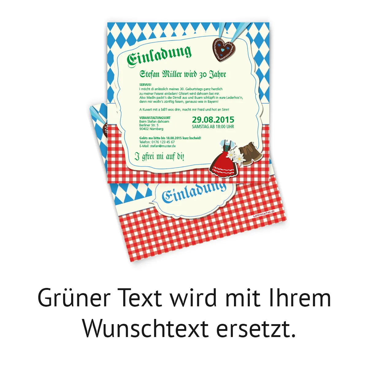 Einladungskarten zum bayrischen Oktoberfest