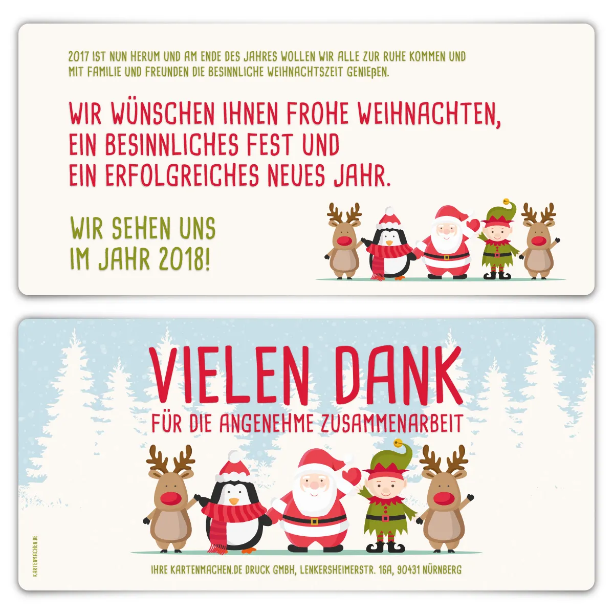 Firmen Weihnachtskarten - Comic Weihnachtsmann