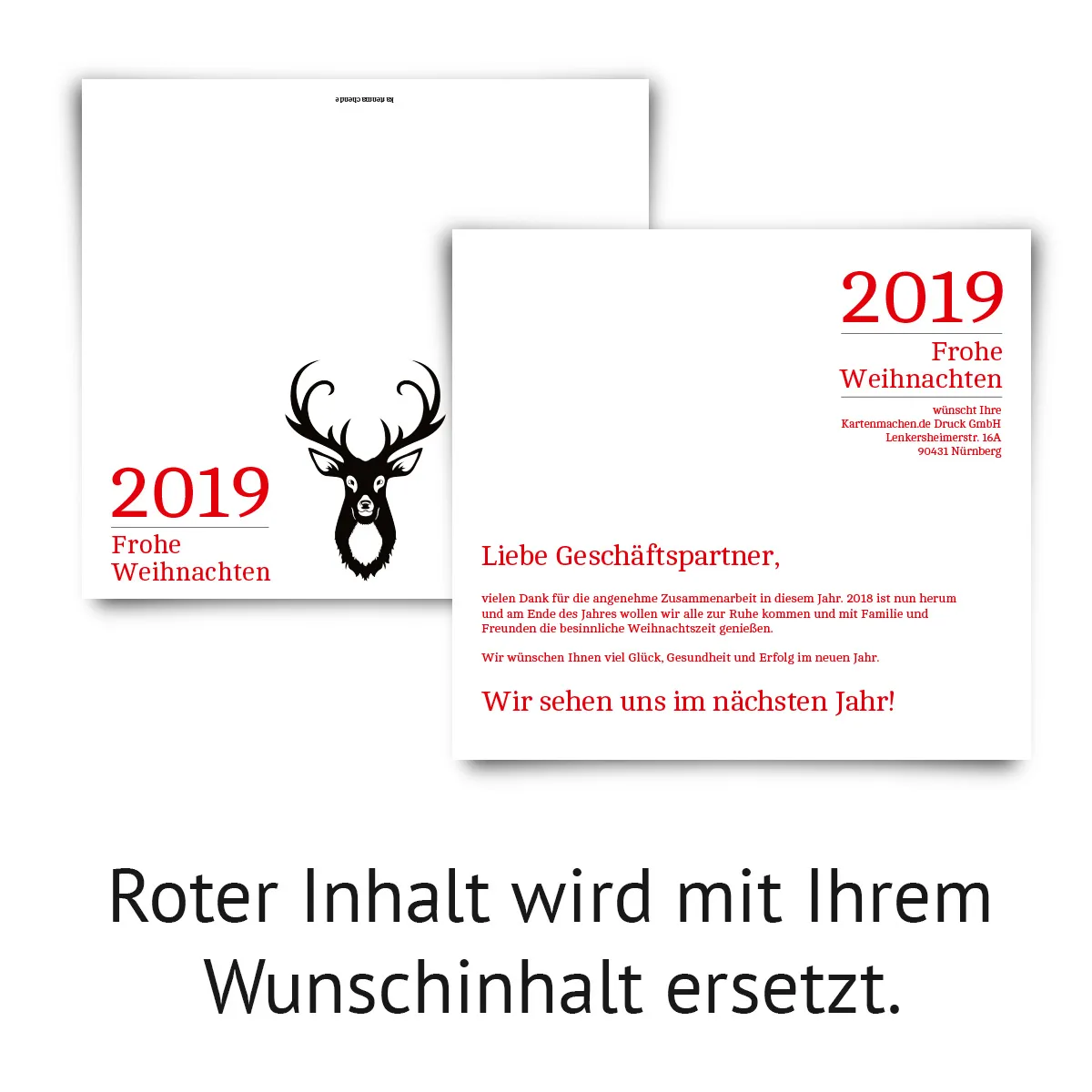 Firmen Weihnachtskarten - Hirschkopf