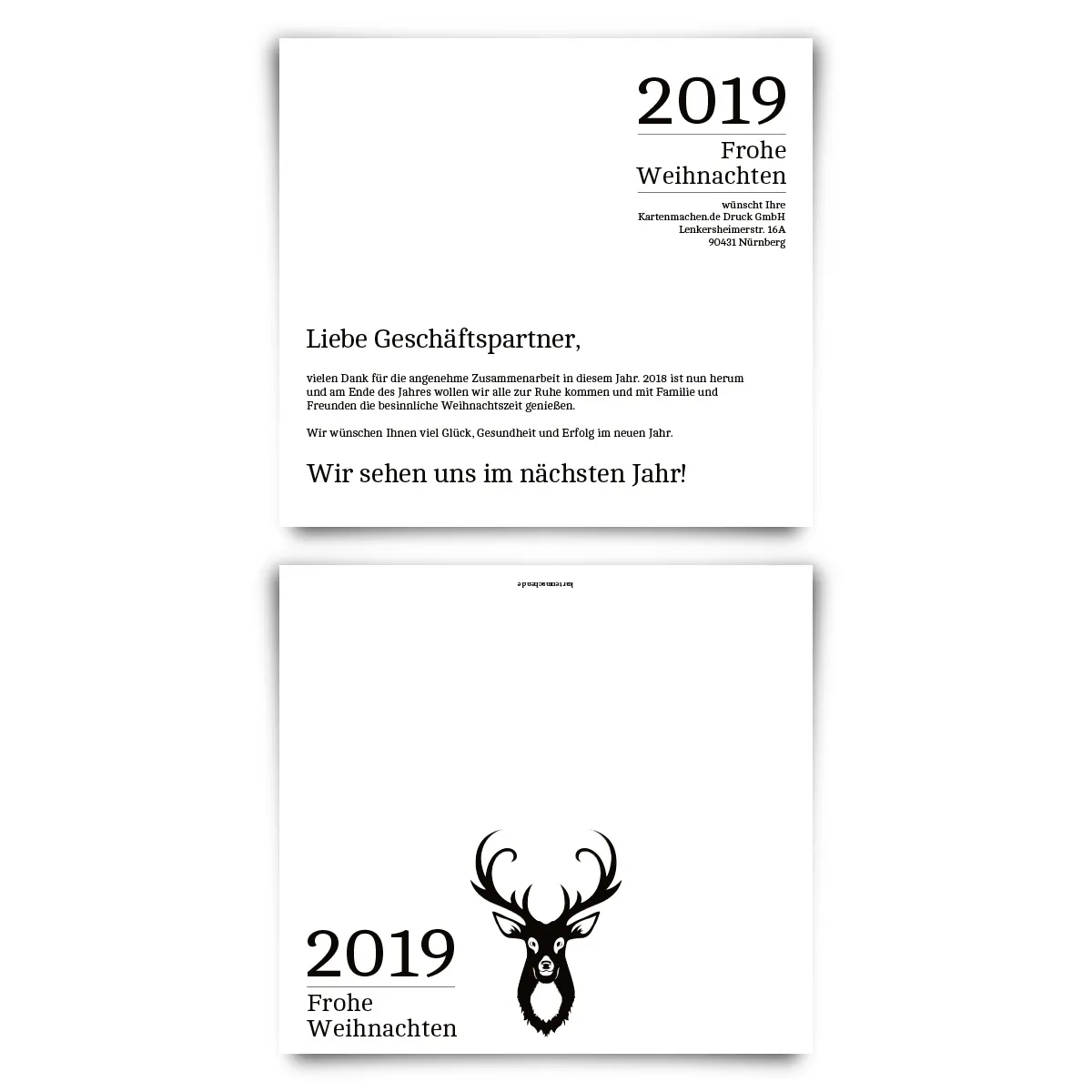 Firmen Weihnachtskarten - Hirschkopf