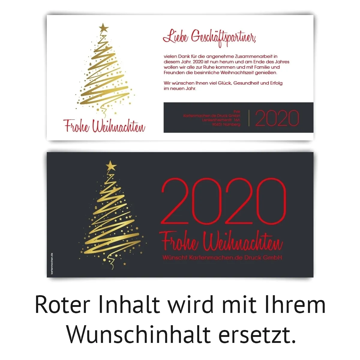 Firmen Weihnachtskarten mit Gold Heißfolienprägung - Elegante Weihnacht