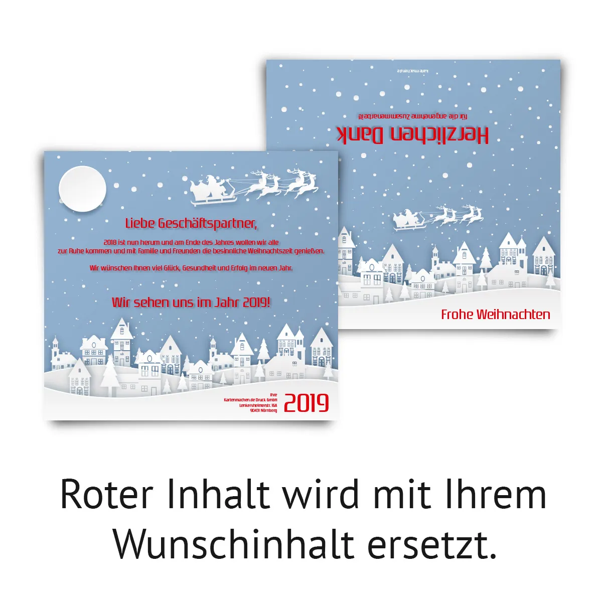 Firmen Weihnachtskarten - Papier Silhouetten