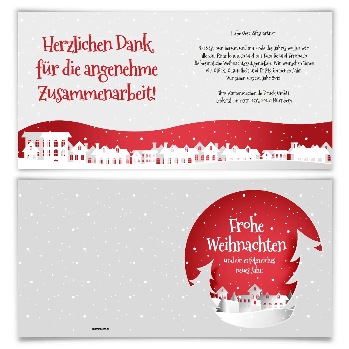 Firmen Weihnachtskarten - Papier Stadt