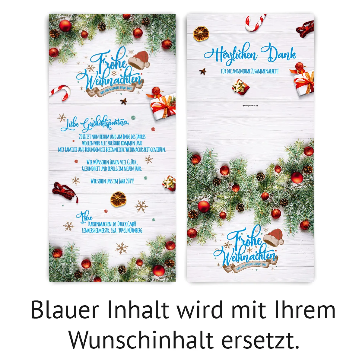 Firmen Weihnachtskarten - Tannenzweig