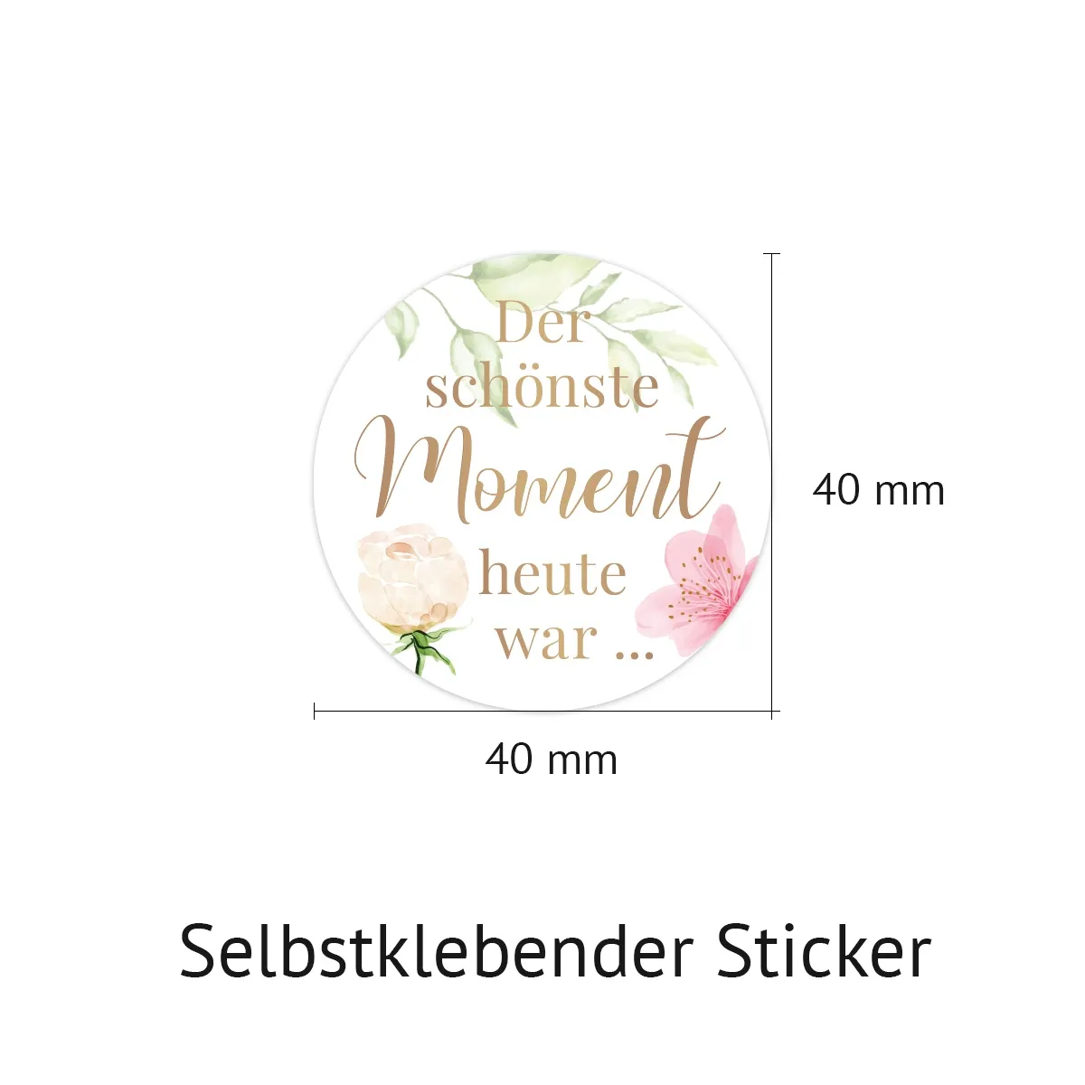 Gästebuch Hochzeits Sticker Fragen - Blumen