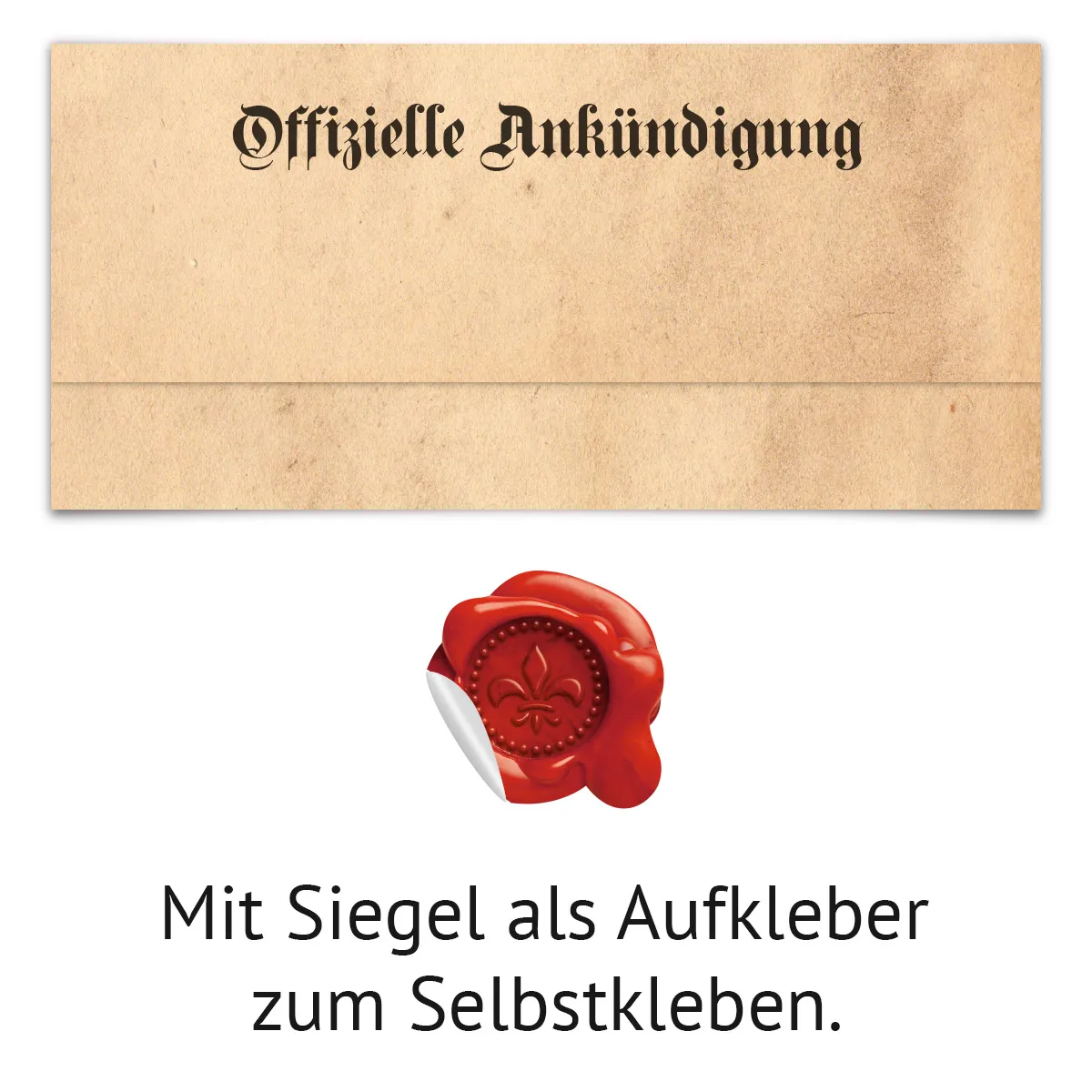Geburtskarten im Wickelfalz - Siegelbrief