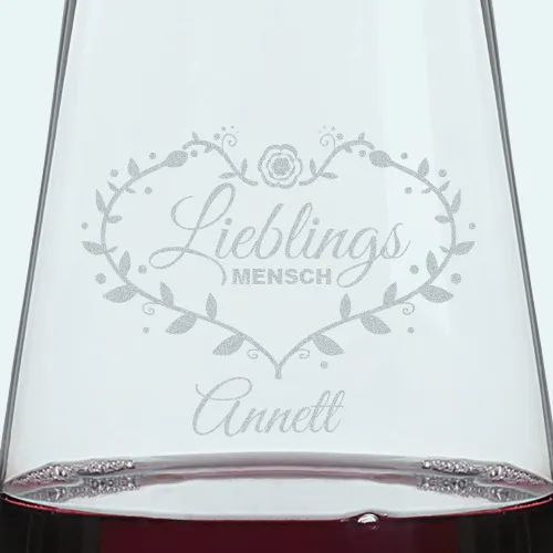 Geschenke für Frauen, z.B:. Rotweinglas XXL mit Lieblingsmensch und Namen Lasergravur
