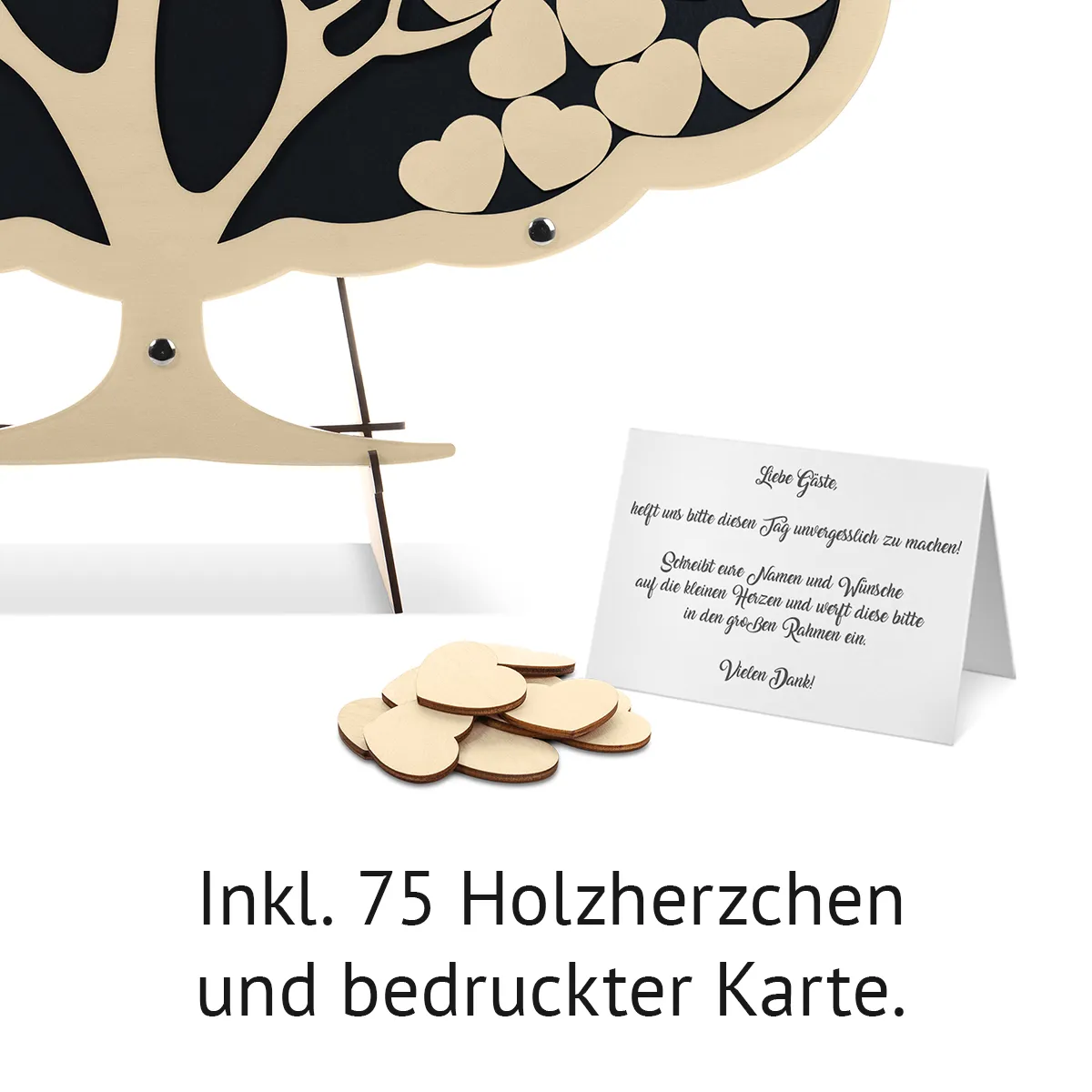 Hochzeit Gästebuch Alternative - Herzbaum Anthrazit