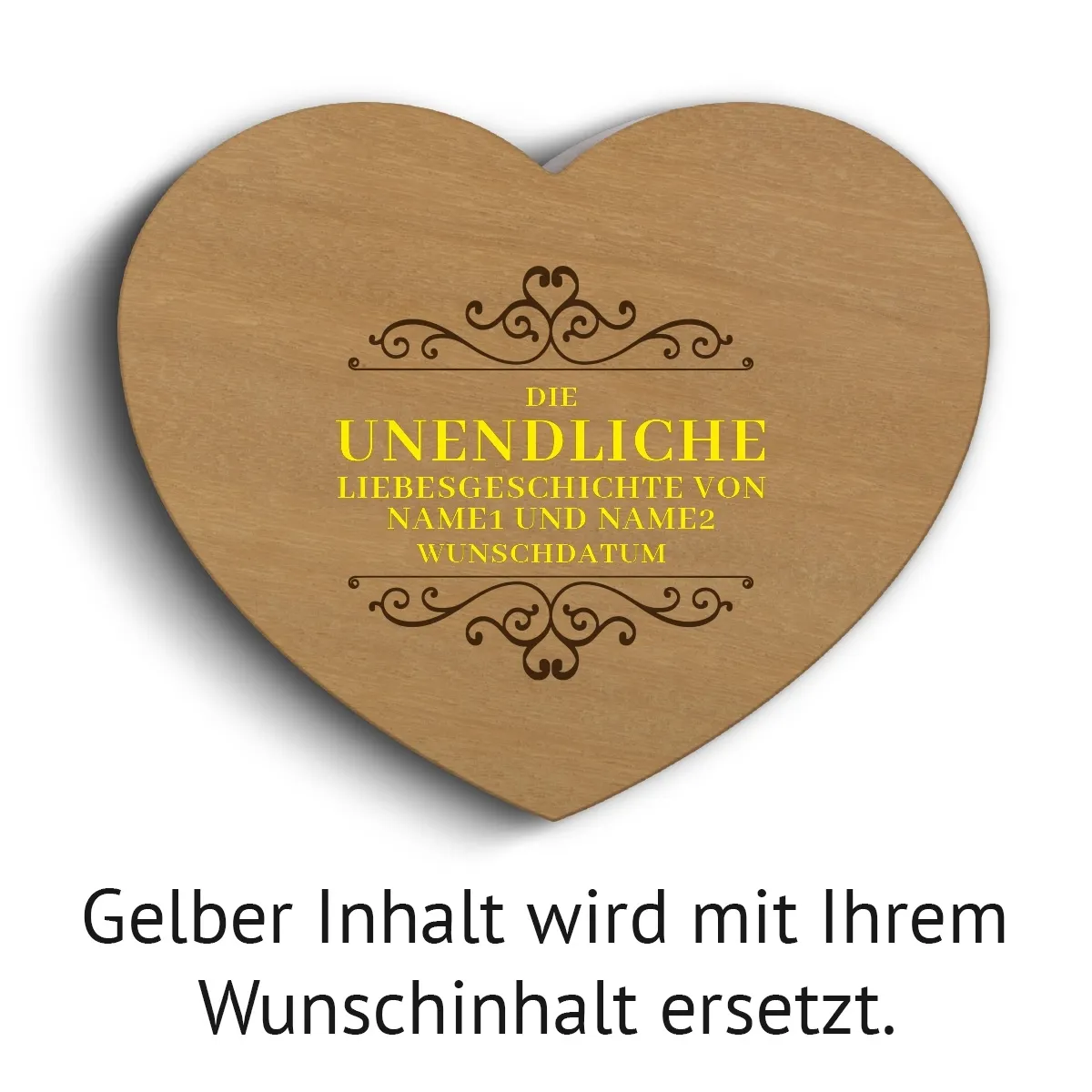 Hochzeit Herz Ringbox Garapa Holz - Liebesgeschichte