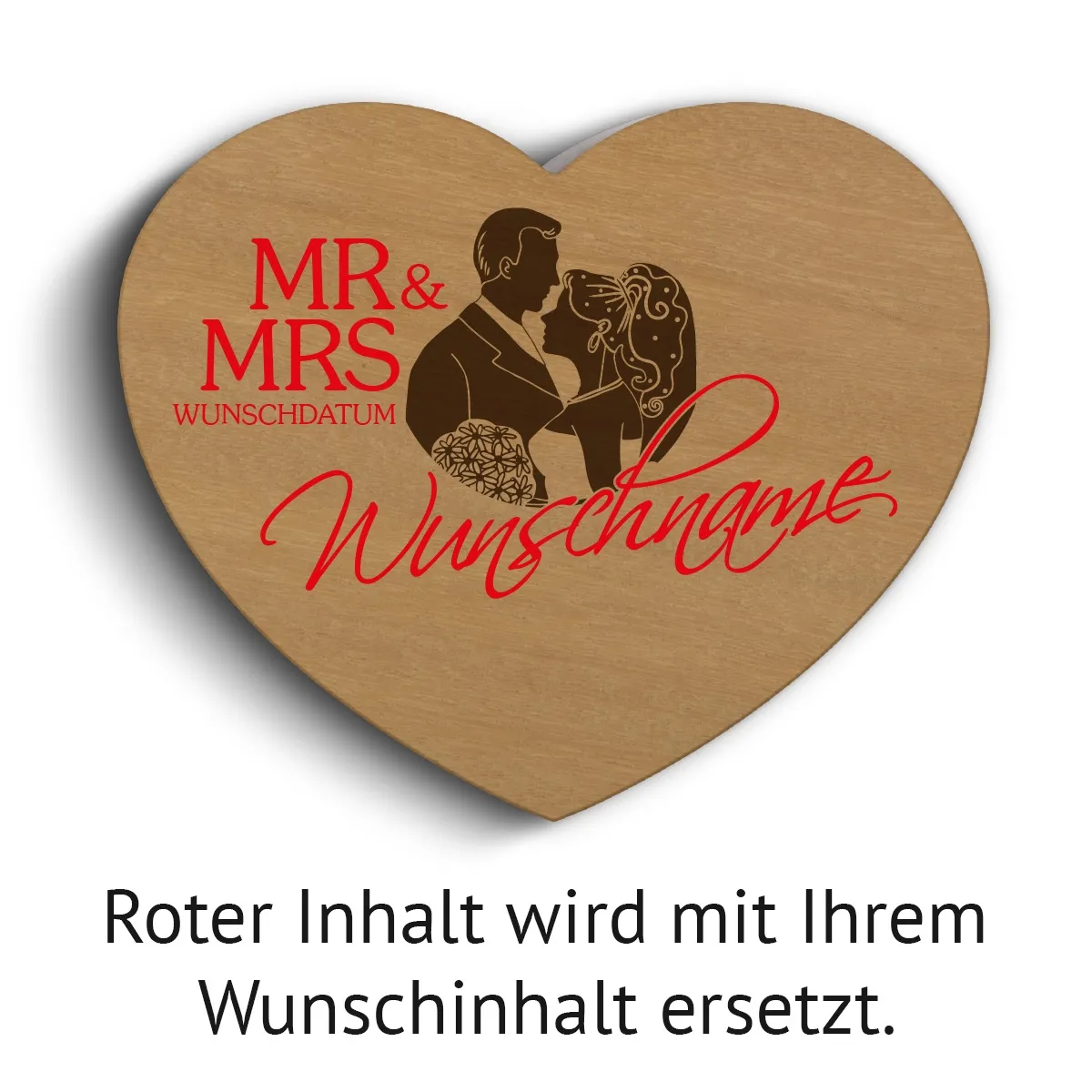 Hochzeit Herz Ringbox Garapa Holz - Mr & Mrs
