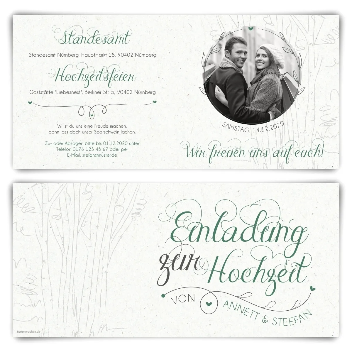 Hochzeitseinladungen - Märchenwald